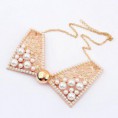 PEARL BOW FALSE COLLAR SHORT NECKLACE