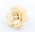 BIG BEIGE CAMELLIA PEARL RING
